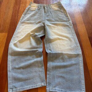 y2k/2000s baggy wide leg blue faded vintage skater jeans
